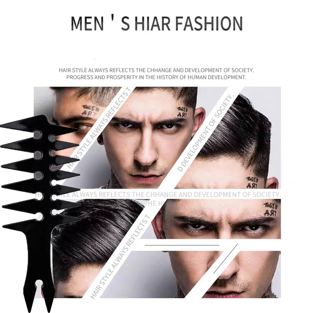 Men's Essential Fishbone Comb, Retro Double sided Hairdressing Comb for Styling
