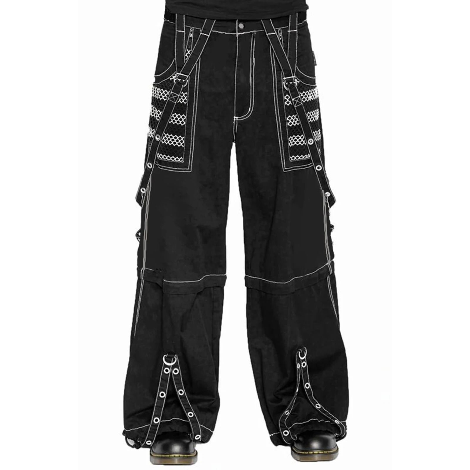 Womens Cargo Jeans Loose Fit Streetwear Denim Pants With Pockets