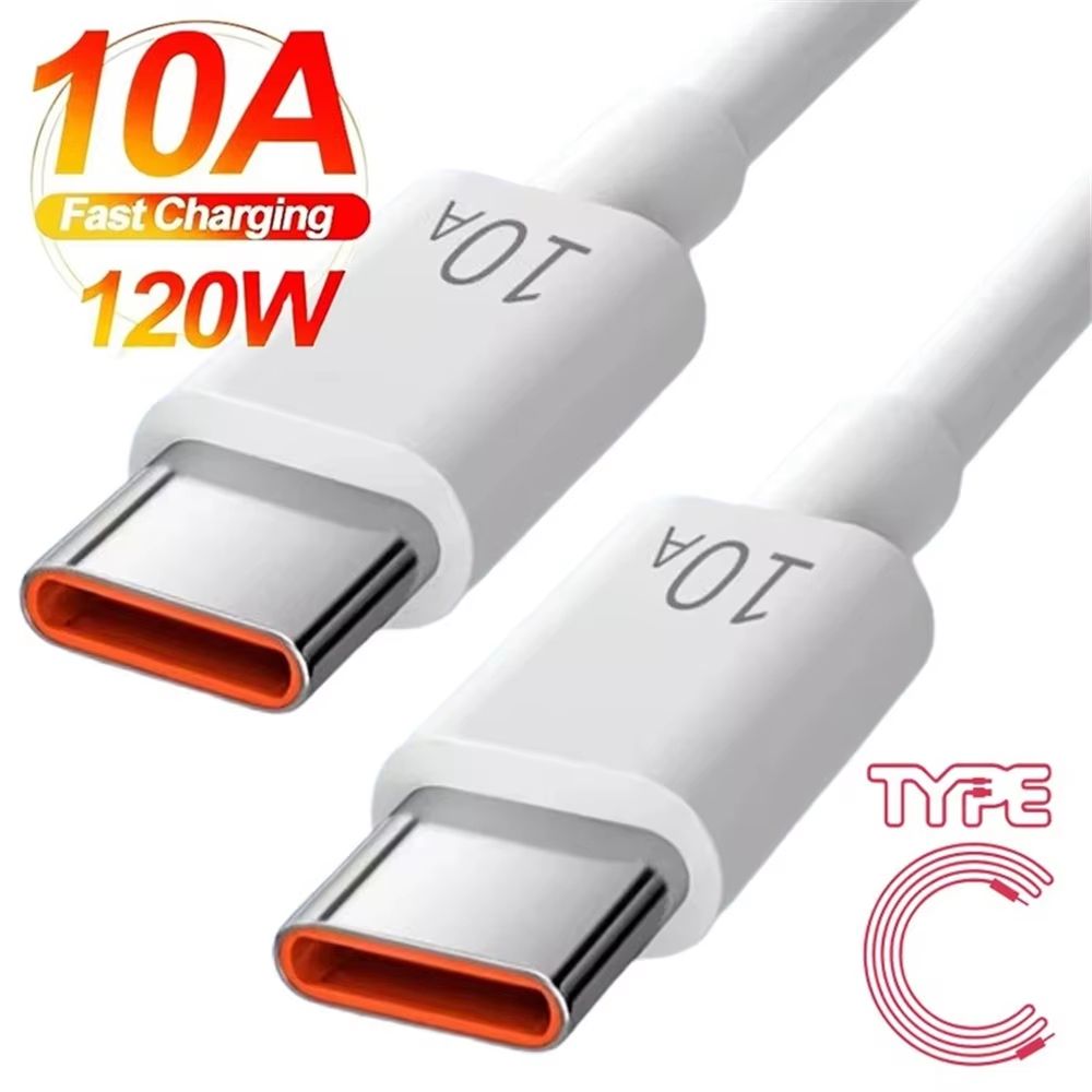 120W USB C to USB C fast charging cable 10A Super Fast Charge Data Cord for Samsung Xiaomi Huawei