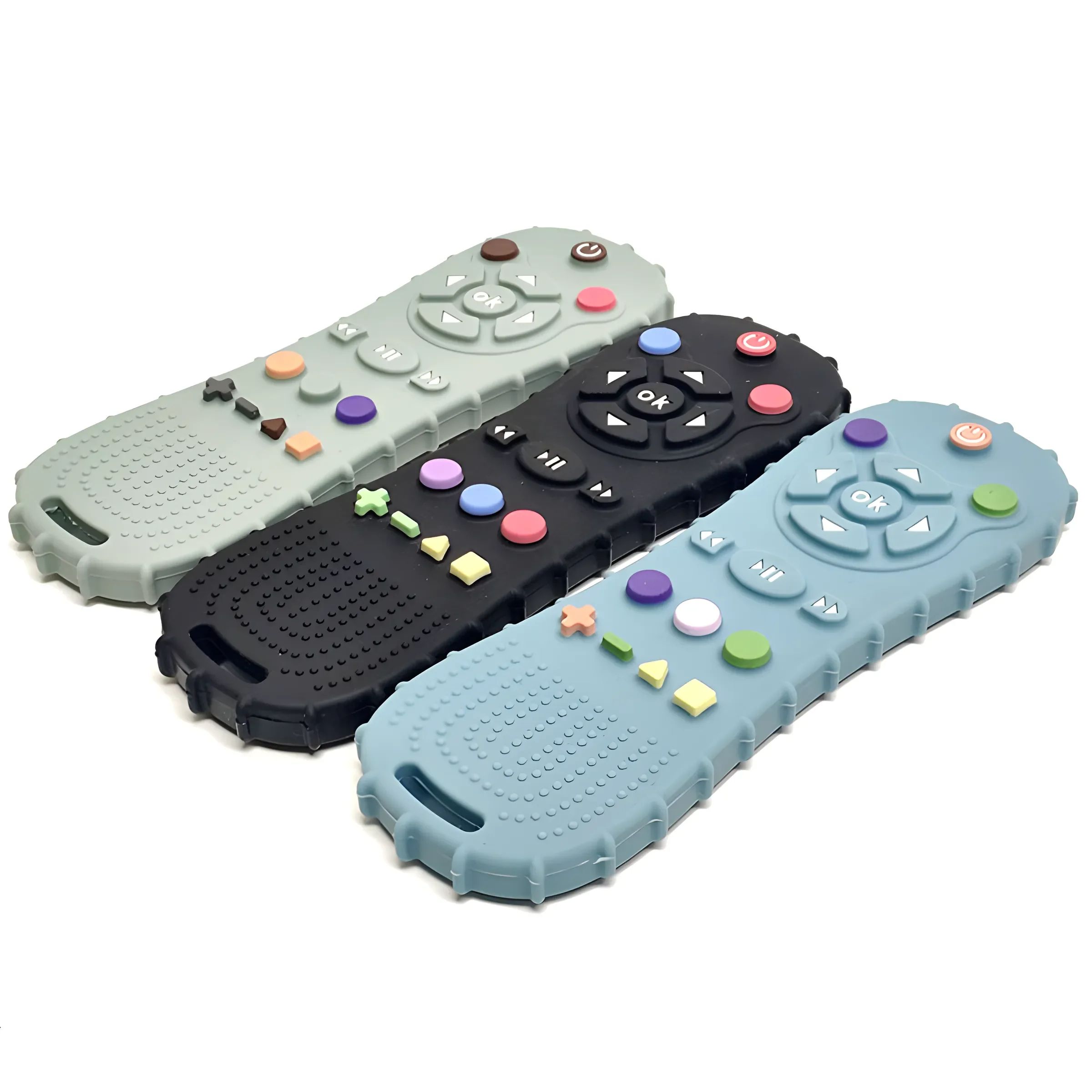 Baby Silicone Remote Teether, Teething Stick Pacifier Glove Toy Set
