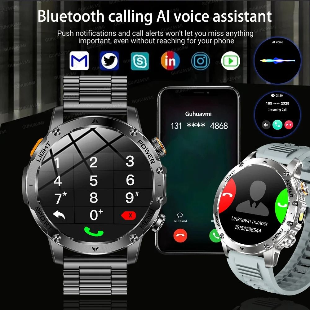 PowerPulse AMOLED GPS Smart Watch Bluetooth Call NFC Fitness Watch