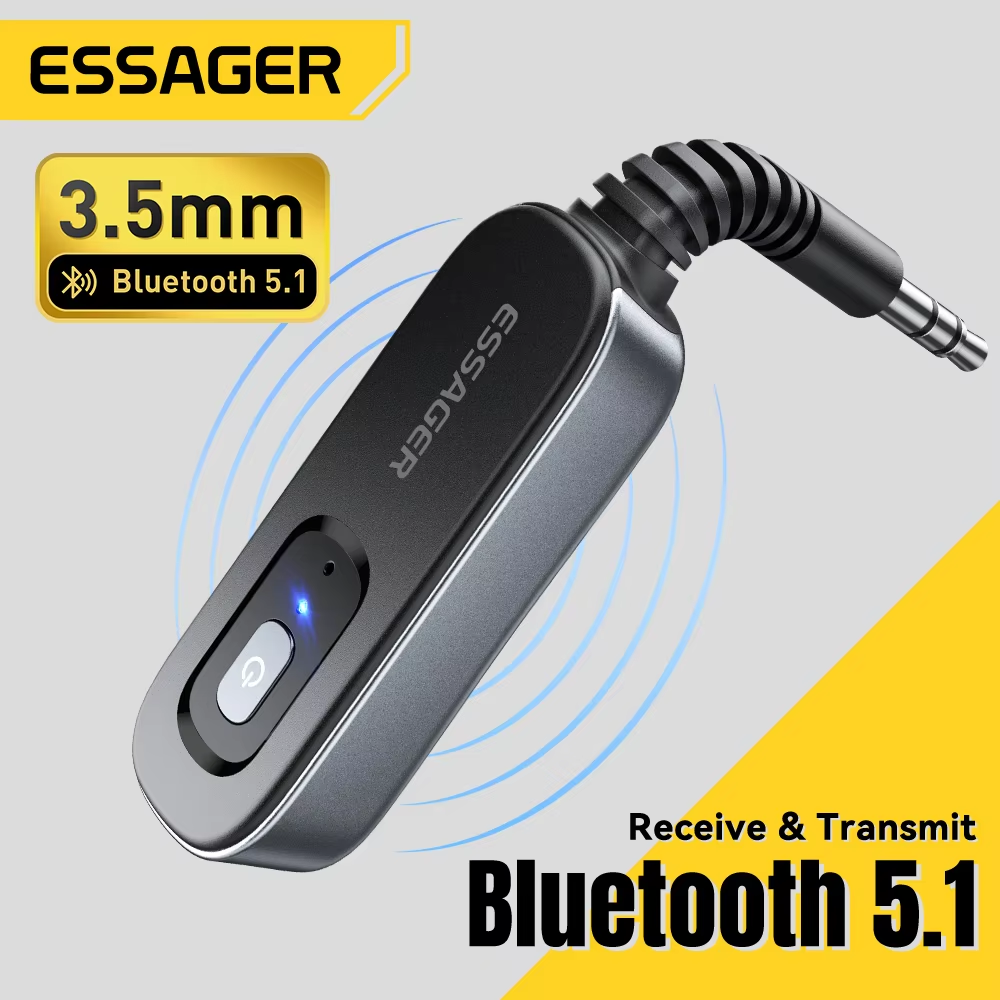 Bluetooth Audio Receiver Transmitter AUX with Mic Wireless Stereo Music Adapter for Sound Systems