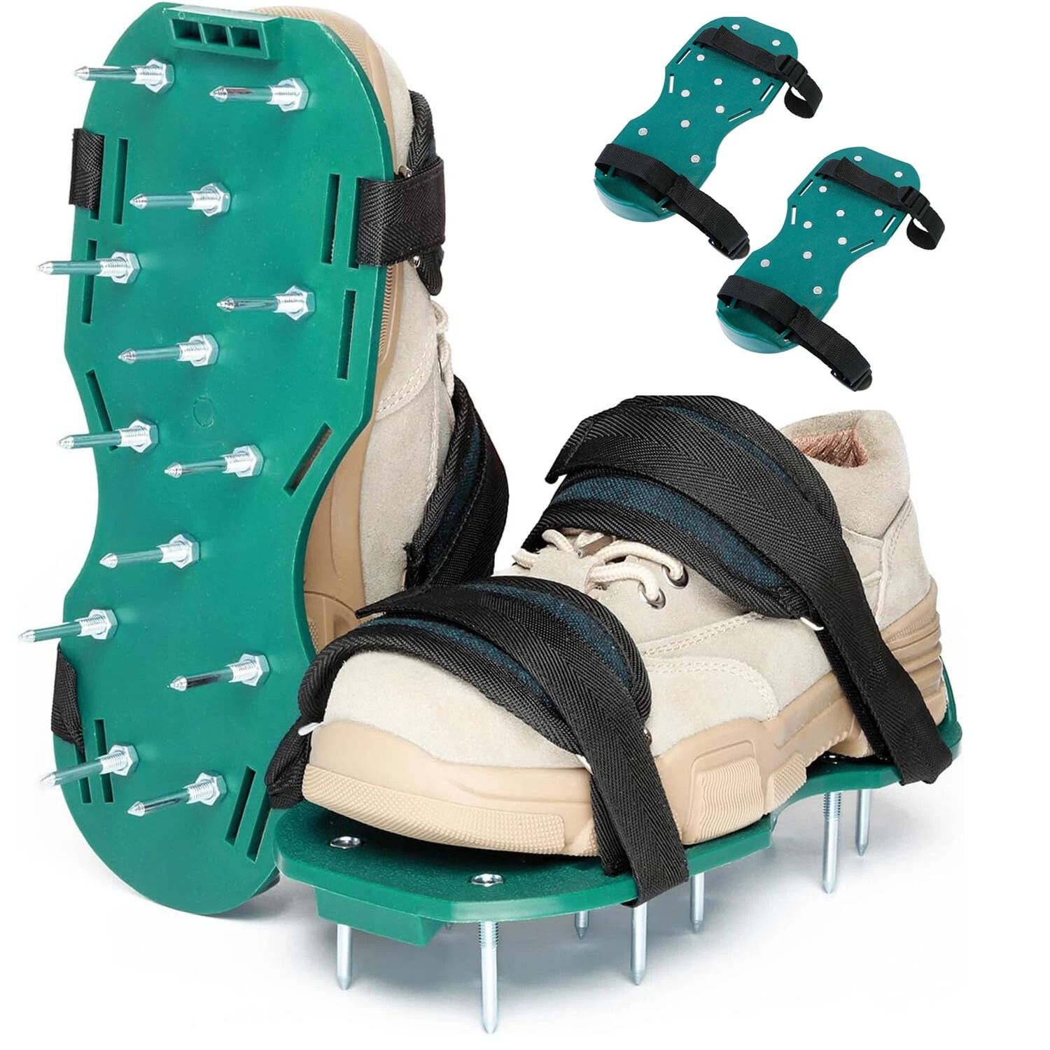 Lawn Aerator Shoes for Grass, Loosen Soil & Improve Root Growth, Durable Adjustable Aeration Shoes, Ideal Gift for Garde