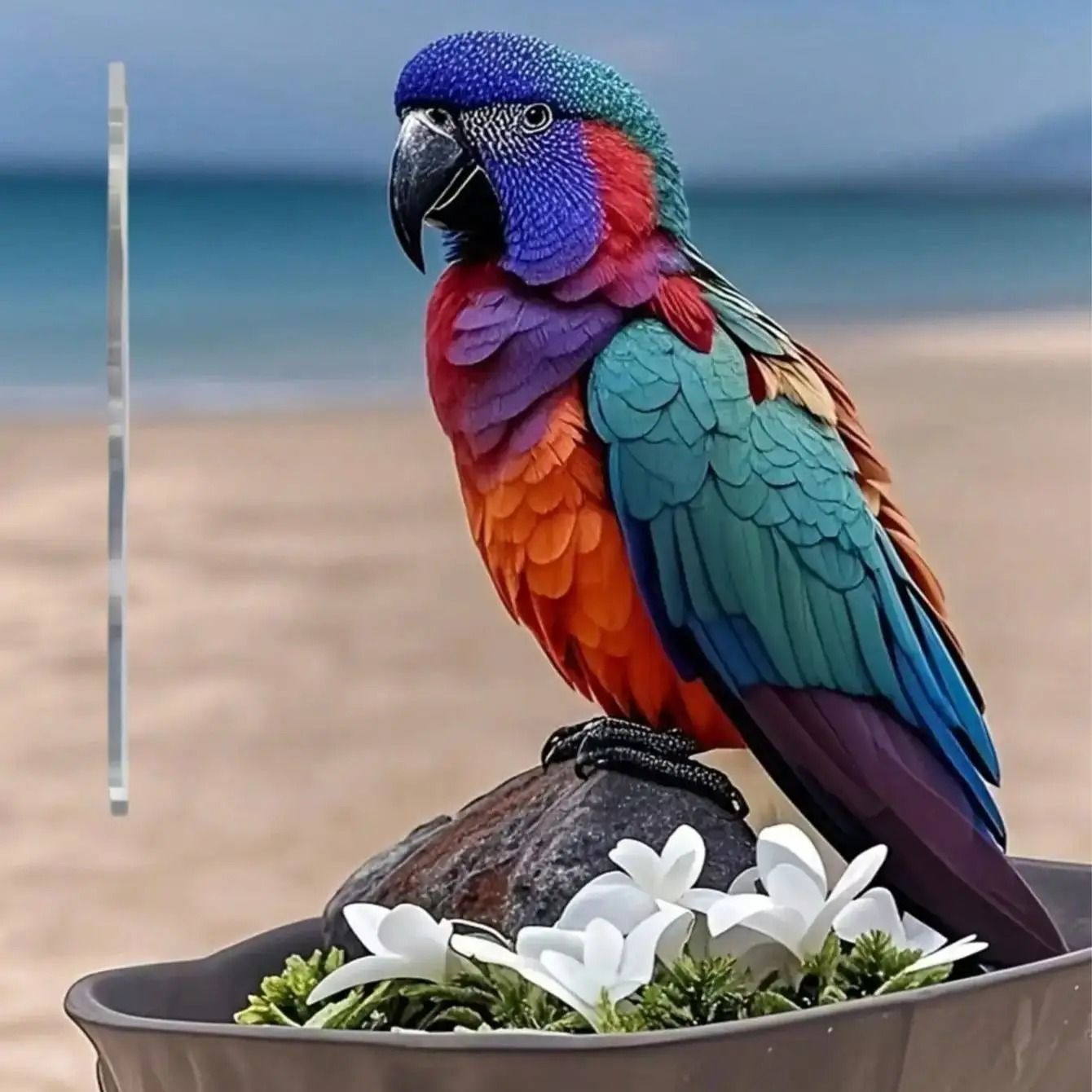 Bright and Colorful Parrot Garden Stake Outdoor Terrace and Lawn Decoration
