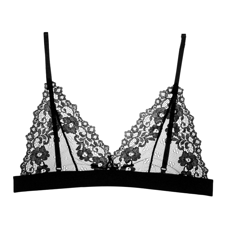 Sexy Flower Lace Bra, Women's Sexy Hollow Out Bralette, Breathable Transparent Bras, Unlined Underwear