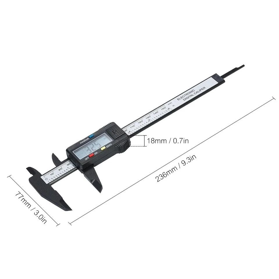 Digital Caliper with LCD Display Lightweight Carbon Fiber Measuring Tool