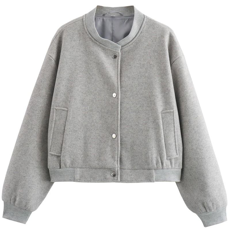 Soft Tweed Crop Bomber Jacket