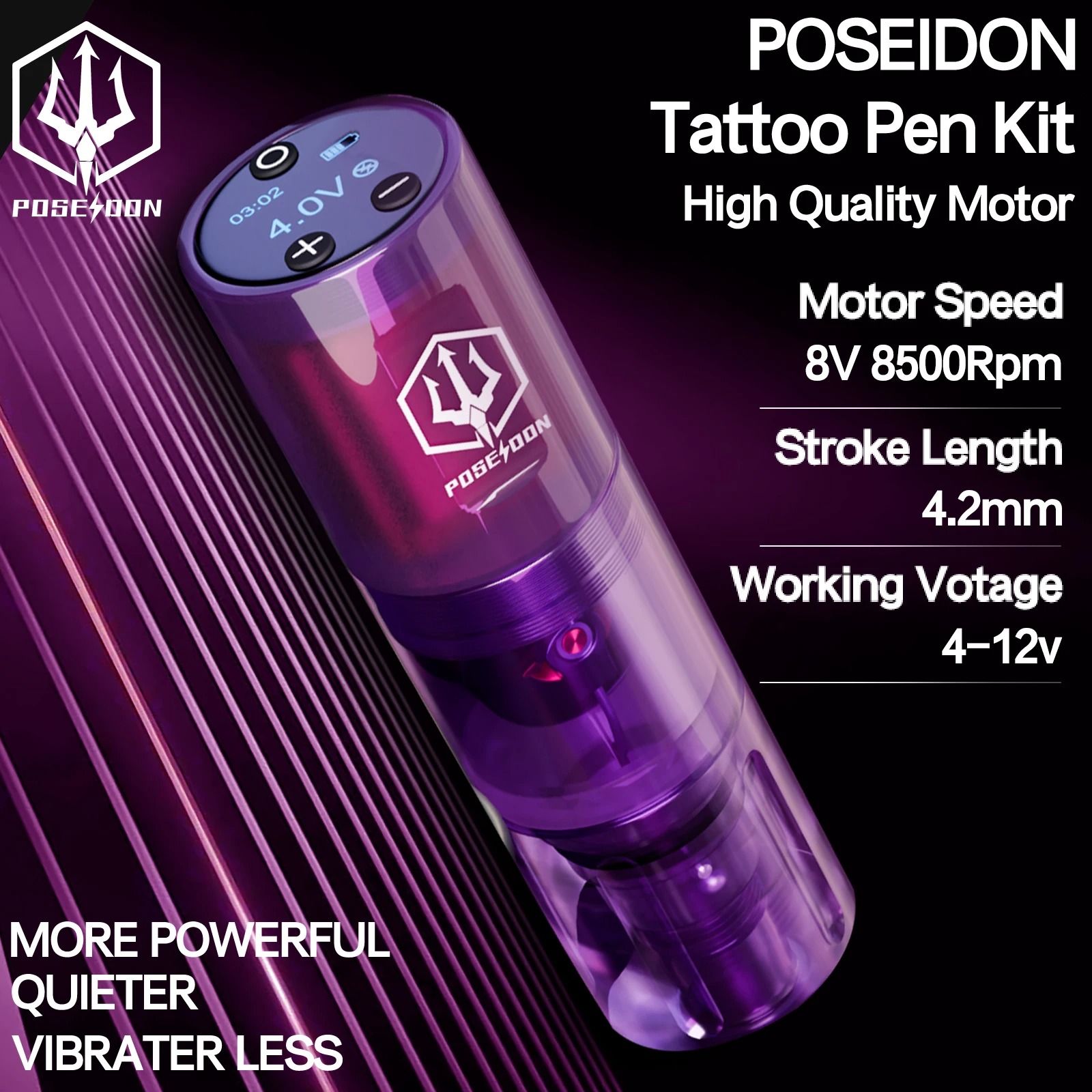 Professional Tattoo Pen Kit with Power Supply and Permanent Makeup Machine