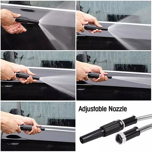 Flexible Stainless Steel Metal Garden Water Hose, Lightweight Pipe for Easy Storage