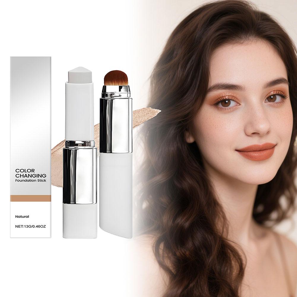 Lightweight Moisturizing Brightening Foundation, Changing Foundation Stick Liquid, Color Changing for All Skin Types
