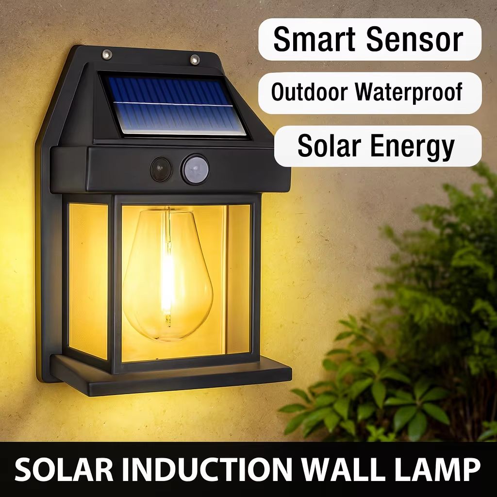 Solar Motion Sensor Wall Lantern Waterproof Outdoor Garden Light