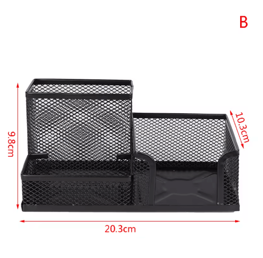 Creative Metal 3 Grid Desk Organizer Pen Holder and File Storage Rack