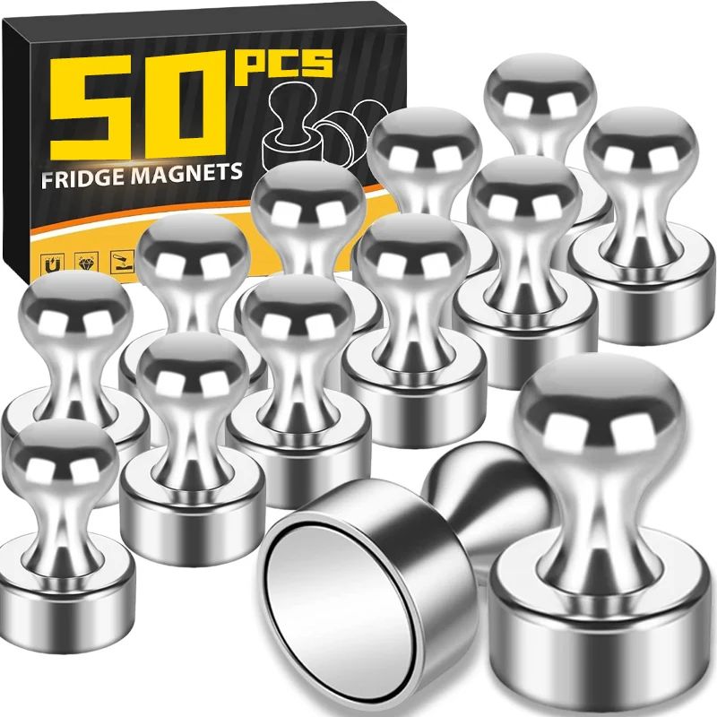 MagnaHold Metal Magnetic Pins – Strong Magnetic Thumbtacks for Home & Office