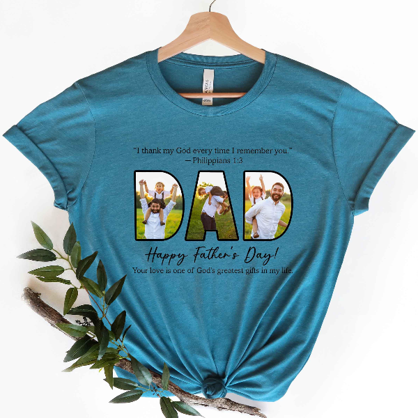 Personalized Dad Photo Shirt Custom Christian Fathers Day Tee