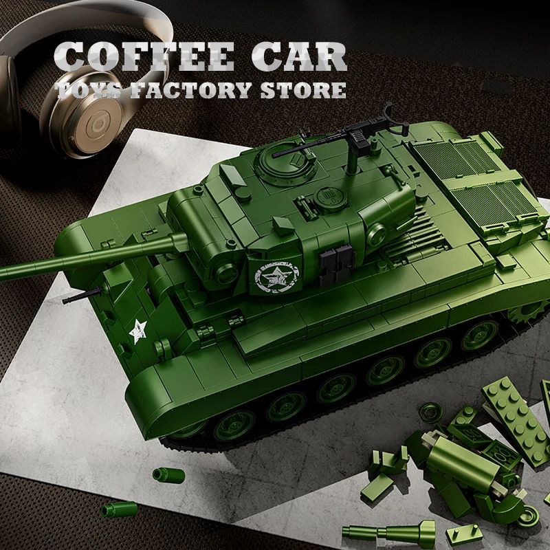 WWII US Army M4 Tank Building Blocks Set Military Model Puzzle Toy