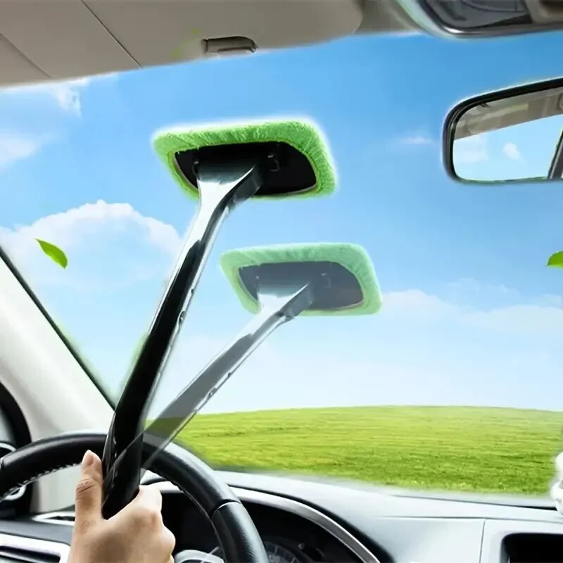 Windshield Cleaning Brush Kit – Long Handle Car Window Wiper for Effortless Interior & Exterior Cleaning