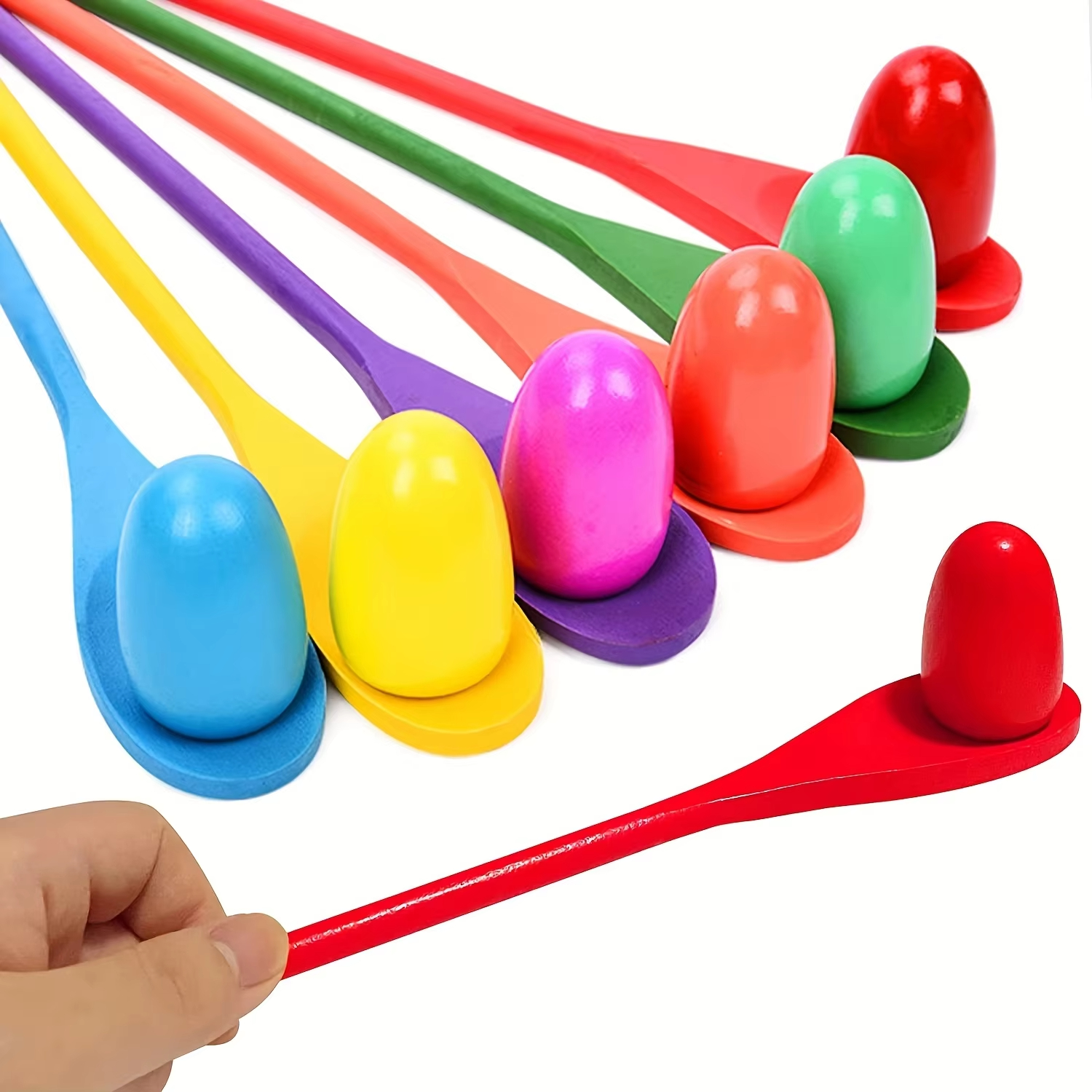 Wooden Spoon Balance Training Toy Egg Race Game for Kids Outdoor Fun