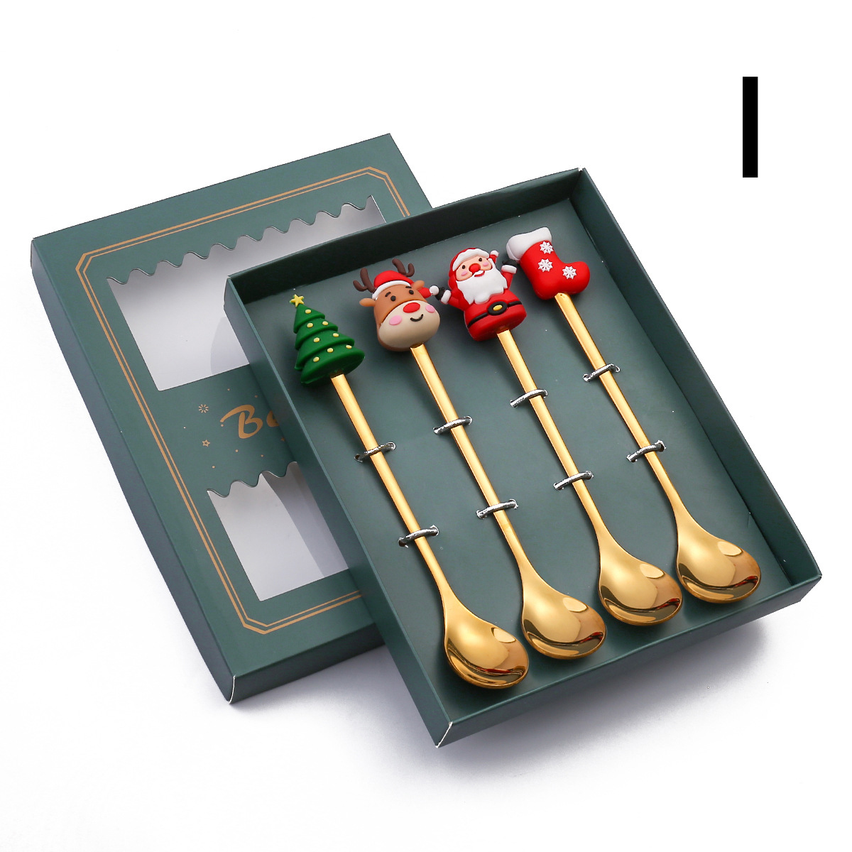 Stainless Steel Leeseph Spoons, Christmas Pendant Coffee Spoon, Tea Dessert Spoon, Xmas Party Gift Set