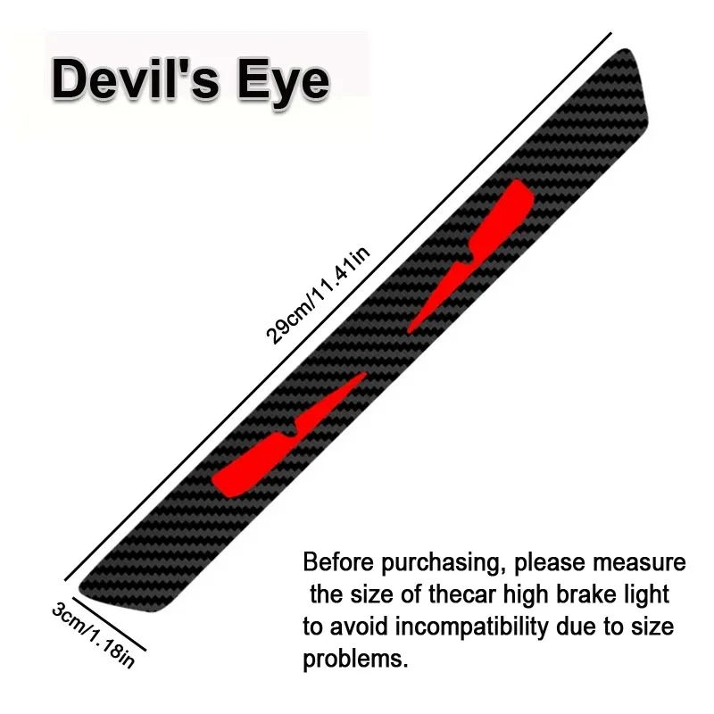 MonsterEyes Devil Eyes Tail Light Decal – Carbon Fiber Rear Light Sticker & Night Projection Sticker