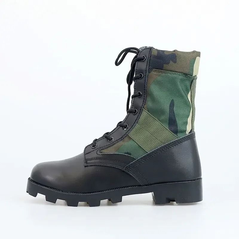 Mens Lace Up Waterproof Canvas Tactical Combat Desert Ankle Boots