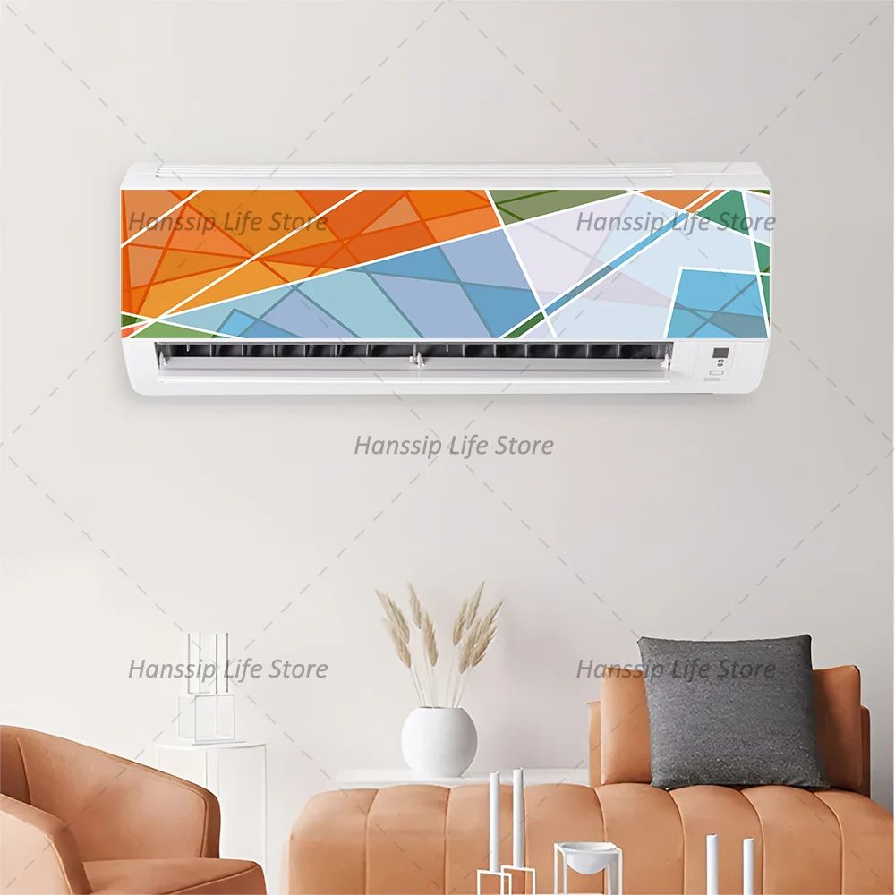 Modern 3D Geometric Air Conditioner Panel Sticker
