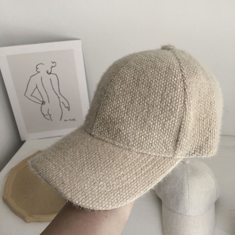 Adjustable Windproof Baseball Cap for Men and Women, Warm Rabbit Fur Snapback Cap, Autumn Winter Outdoor Travel Peaked