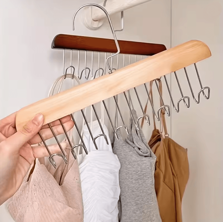 EcoHaven Wooden Multi Hook Hanger Organizer