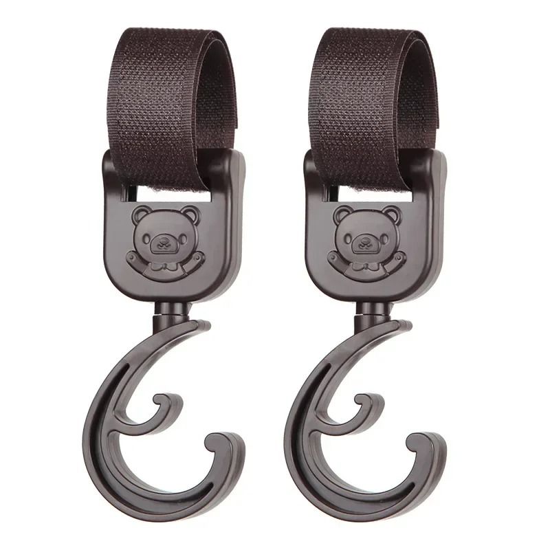 Baby Stroller Pram Hooks 360 Rotation Universal Bag Hanger Clip Set