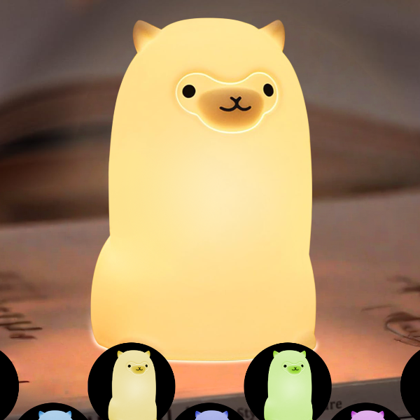 Cute Pear Night Light, Dimmable, USB Rechargeable Touch Control, Silicone Stress Relief Pat Duck Lamp