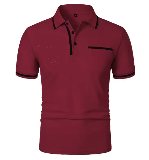 Mens Short Sleeve Polo Shirt Breathable Loose Fit Casual Summer Top with Pocket