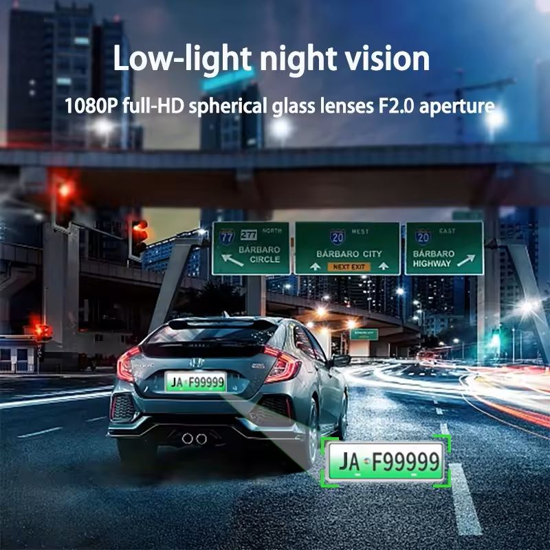 1080P Car Dash Cam with Front and Rear Cameras and Night Vision