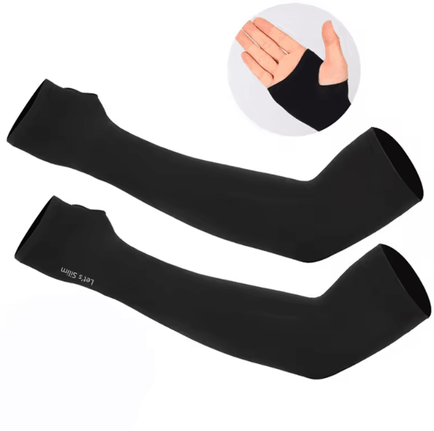 Ice Silk Cooling Arm Sleeves with Fingerless Design for UV Protection and Outdoor Sports