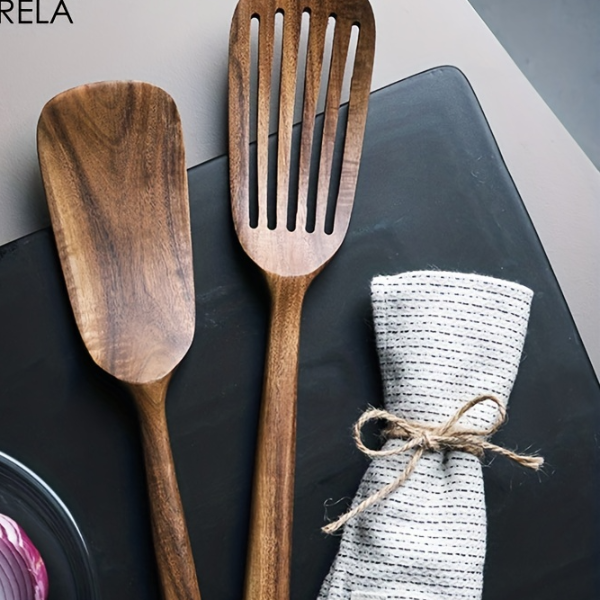 Wooden Spatula Set High Temperature Resistant Non Stick Cooking Spoon for Household Baking