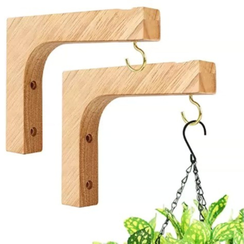 Nordic Natural Wood Wall Plant Hanger Hook for Lanterns & Wind Chimes  Stylish Balcony Home Decor