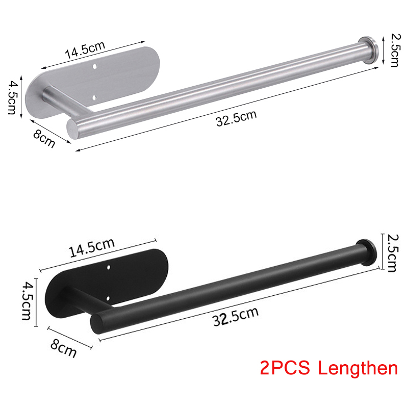 Self Adhesive Wall Mounted Paper Towel Holder Stainless Steel No Drill Bathroom Kitchen Rack