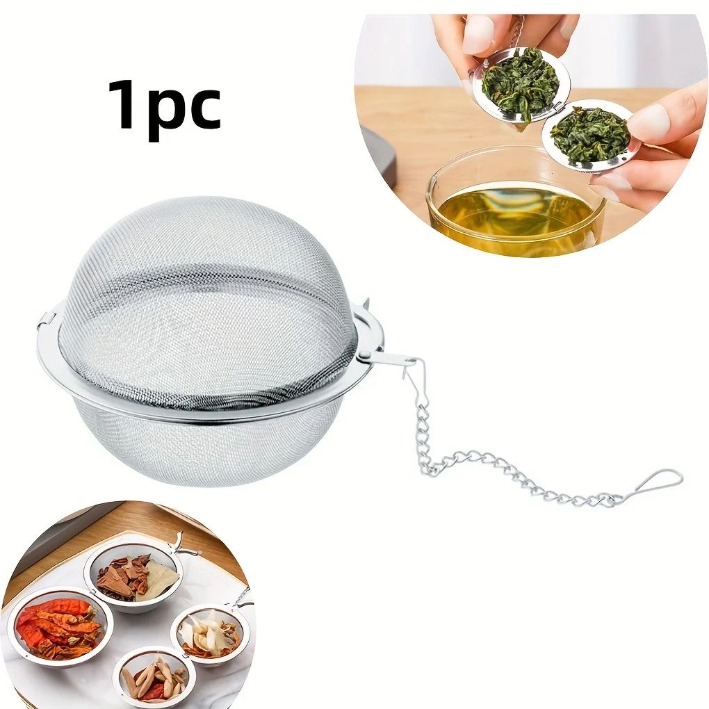 304 Stainless Steel Tea And Soup Filter Ball with Chain Hook