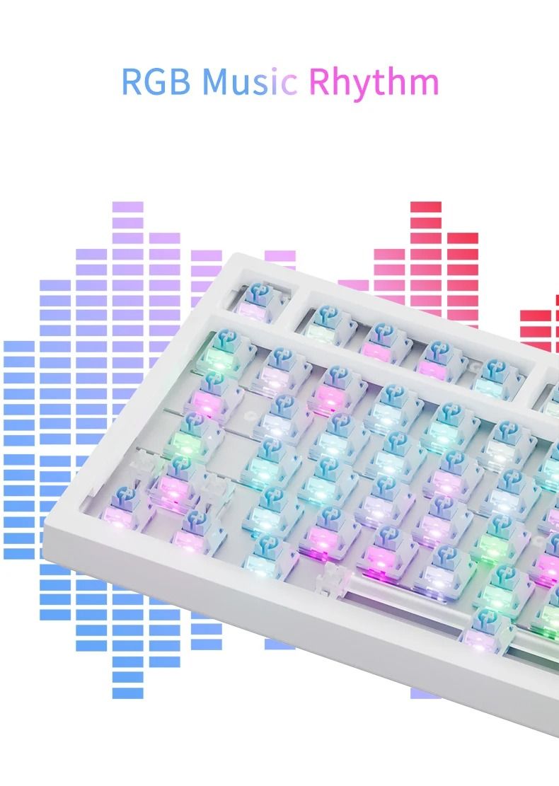 AJAZZ AK820 Mechanical Keyboard 70 Percent Compact RGB Tri Mode Wireless