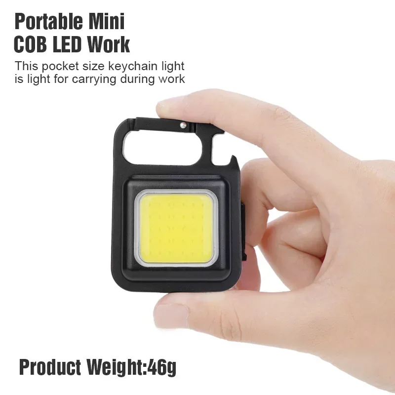 Mini High Bright Camping Lights, Convenient Keychain Multi-function Rechargeable Emergency Light