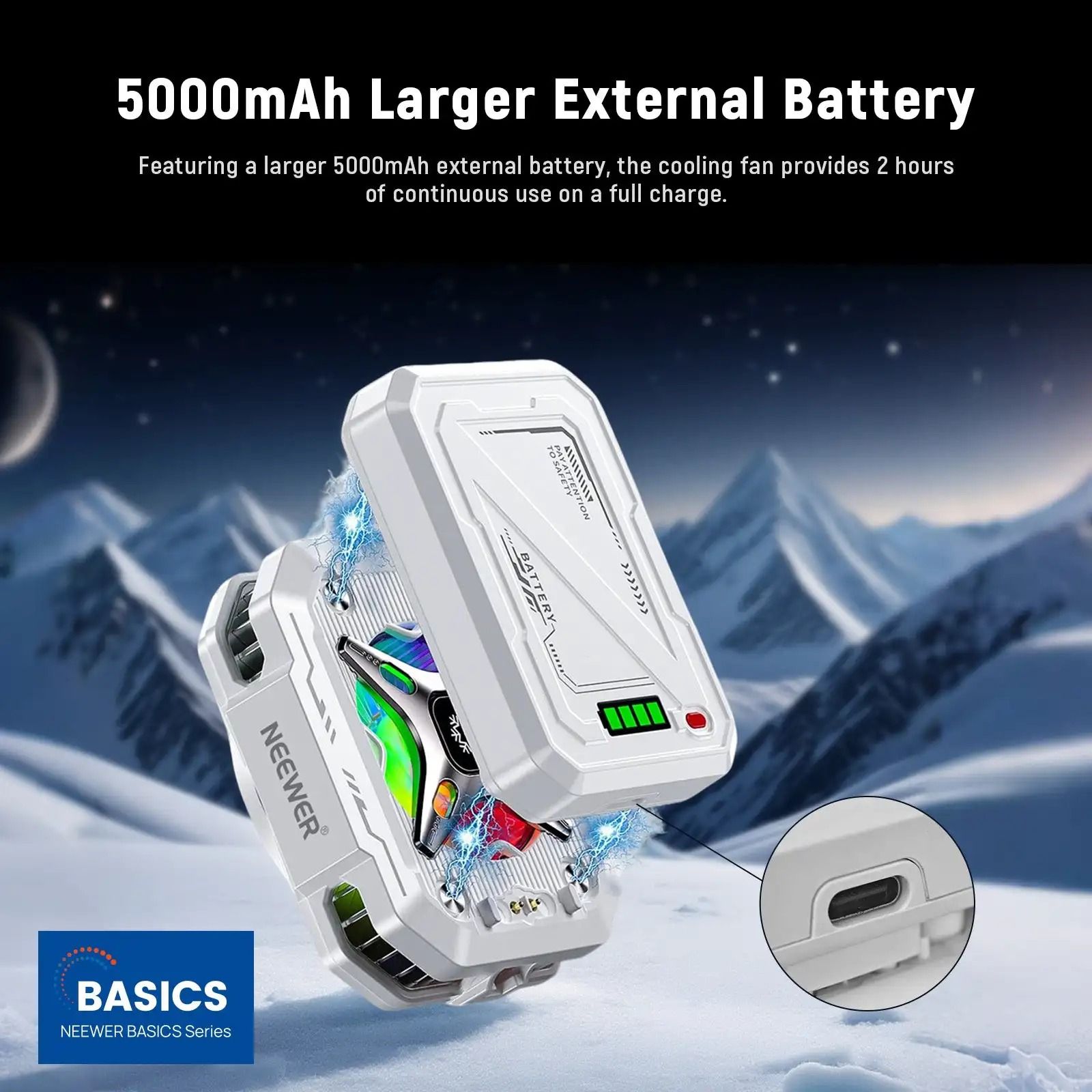 Magnetic Phone Cooler & 5000mAh Power Bank Hybrid