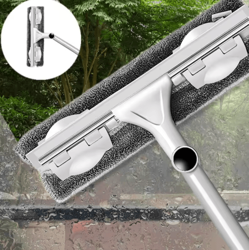 Telescopic Glass Cleaning Mop – Long Handle Window Wiper & Brush for Home Cleaning