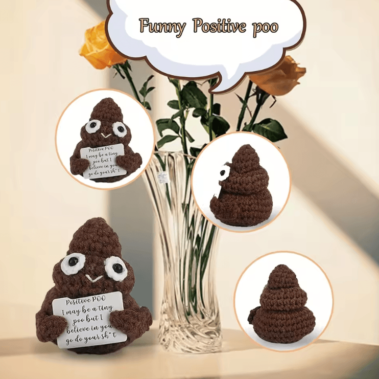 PosiPal Crochet Doll – Mini Emotional Support Plush with Positive Card