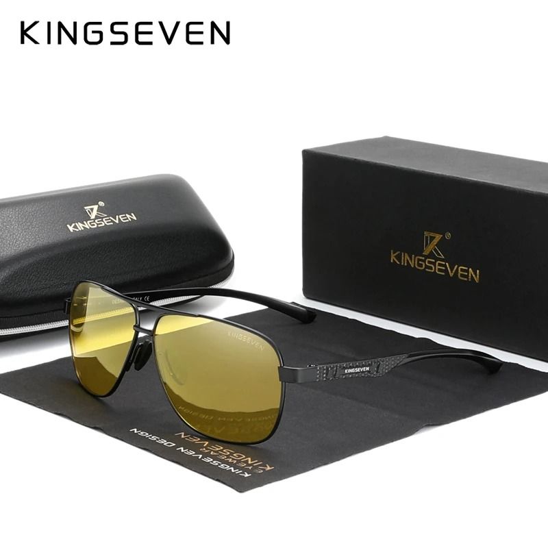 Polarized Aluminum Sunglasses UV400 HD Lens Pilot Eyewear with Photochromic Night Vision Protection