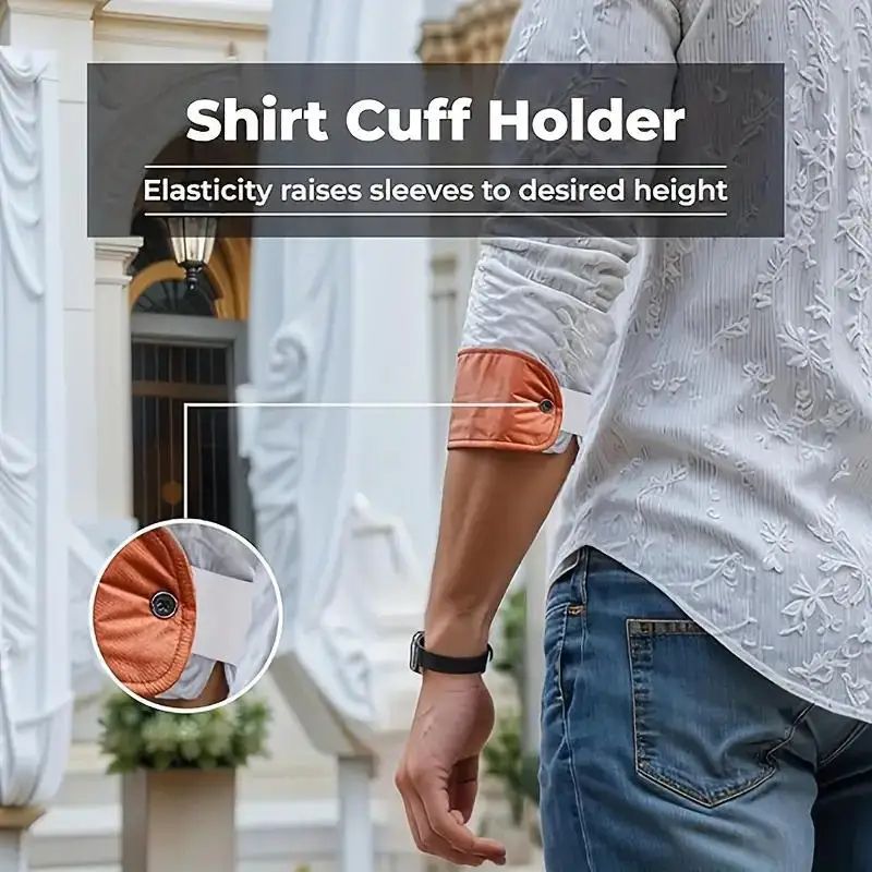 Adjustable Shirt Sleeve Holders for Men & Women – Anti-Slip Sleeve Garters Arm Bands