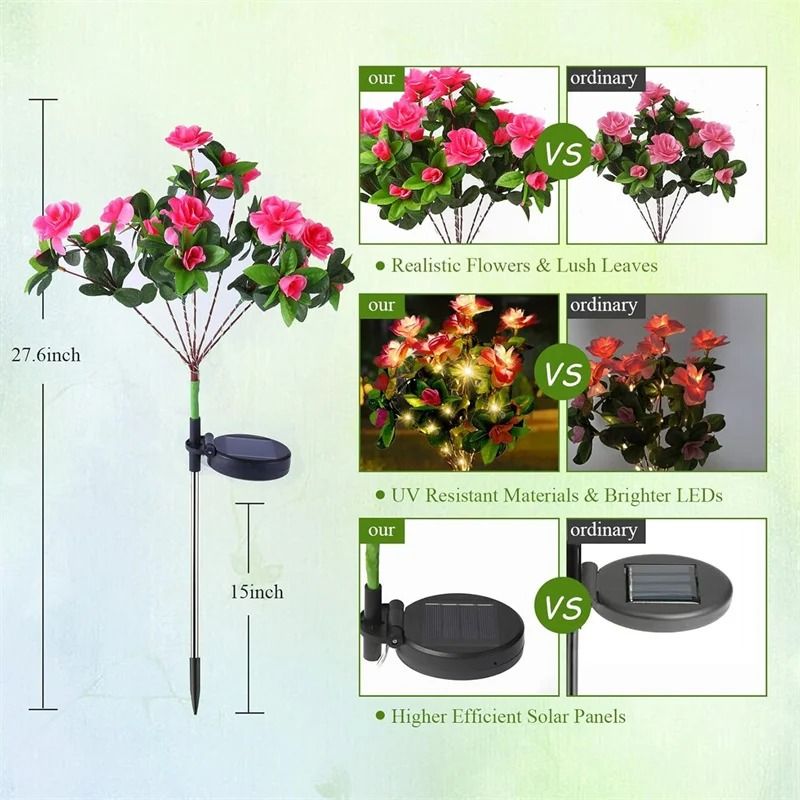 Waterproof Solar Azalea Flower Landscape Light