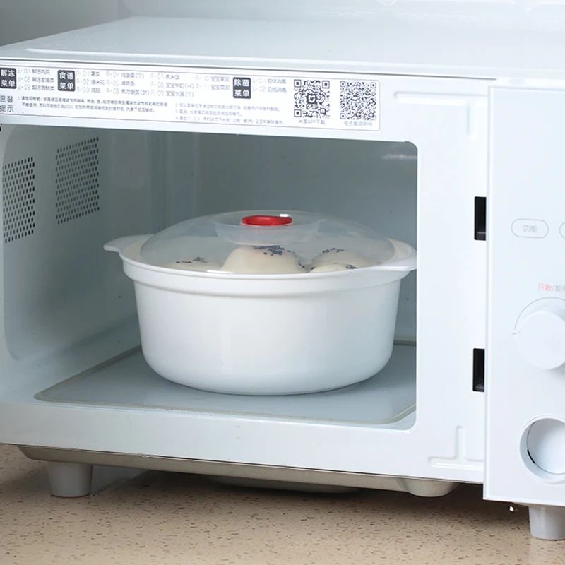 GIANXI Microwave Oven Special Box Heated Soup Pot, Steam Rice & Buns with Lid, Eco-friendly Food Grade Kitchen Tool