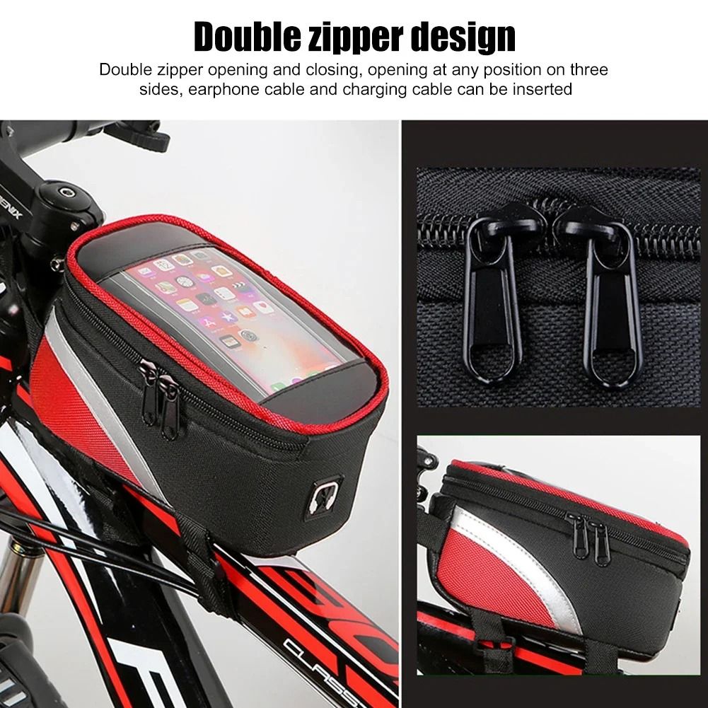 Waterproof Bike Frame Bag Touch Screen Bicycle Phone Holder Top Tube Bag