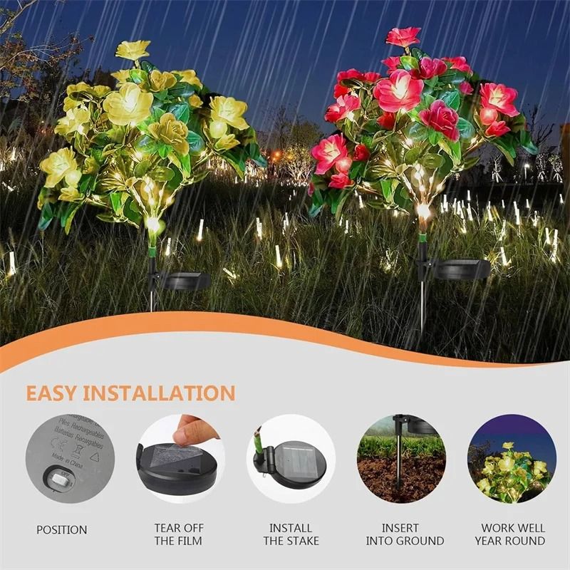 Waterproof Solar Azalea Flower Landscape Light