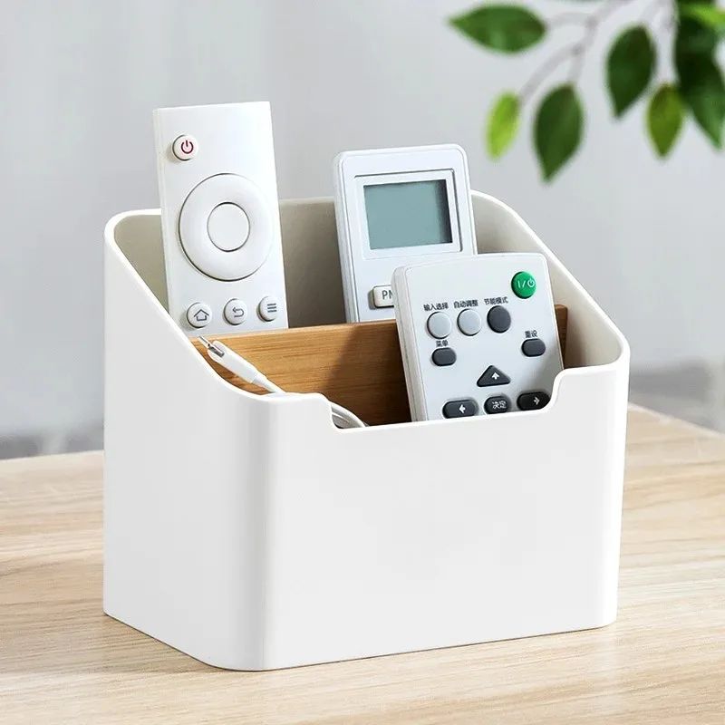 Bamboo Desk Organizer Box Multi Compartment Storage Case Wooden Desktop Organizer