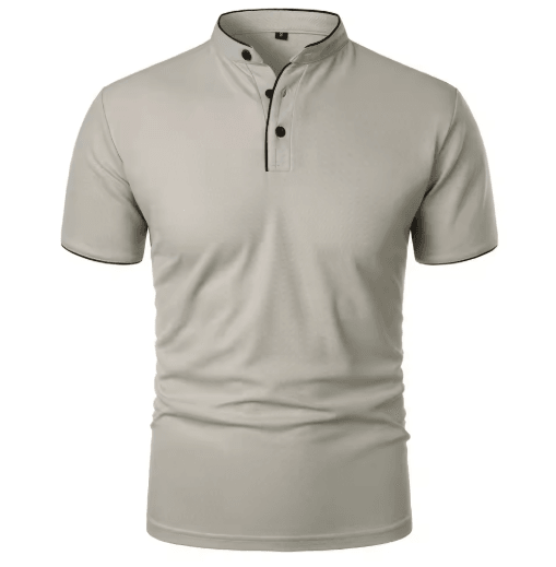 Mens Short Sleeve Collar T Shirt Casual Summer Polo Shirt with Breathable Loose Fit