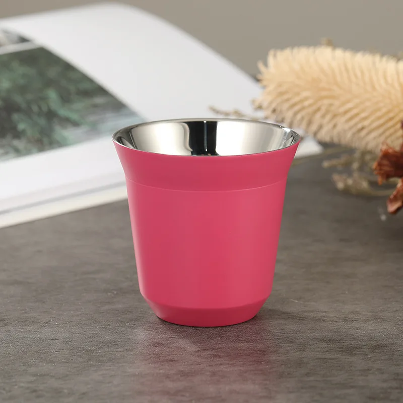 High Quality Stainless Steel Double Wall JUSTINLAU Mini Coffee Cups, Portable Heat-insulating Drink Cups